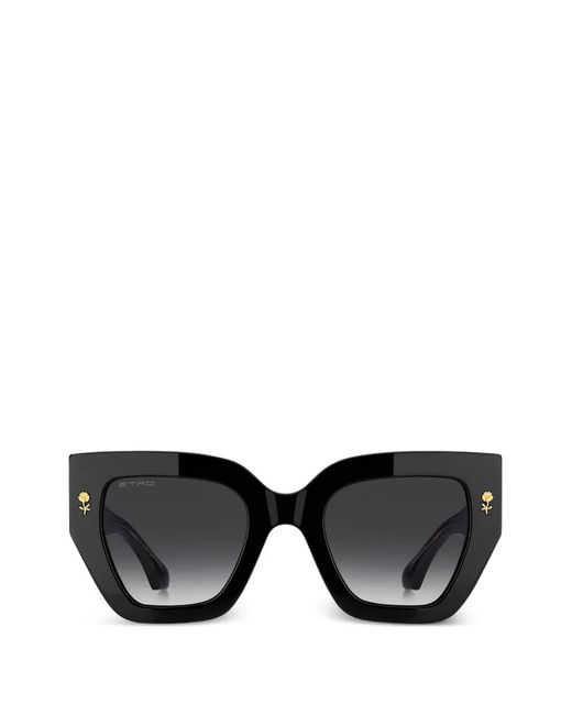 Etro Black Flower-Detail Sunglasses