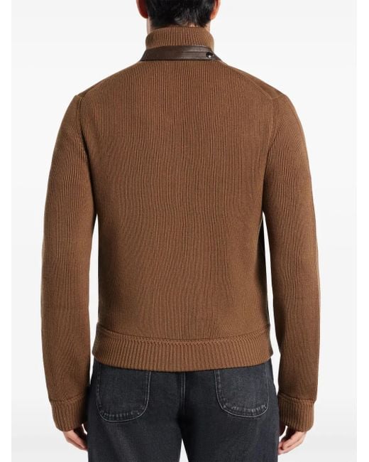 Tom Ford Brown Buttoned Panelled Jacket for men