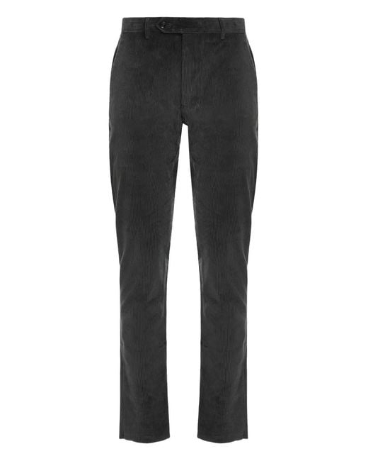 Moorer Black Carlon-Ves Corduroy Trousers for men