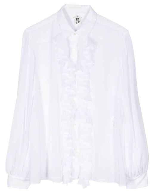 Chemise à volants Noir Kei Ninomiya en coloris White