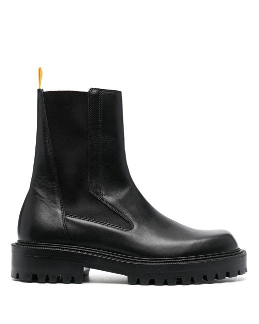 Vic Matié Square-toe Leather Boots in Black for Men | Lyst