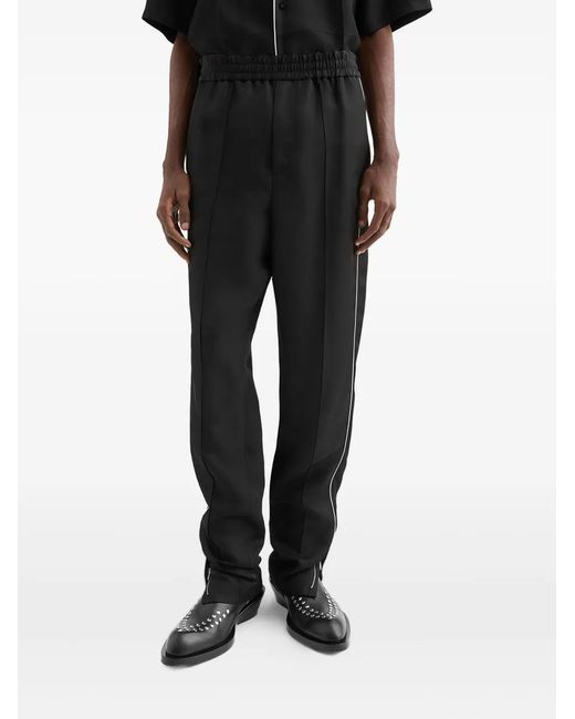 Jil Sander Black Piped-Trim Trousers for men