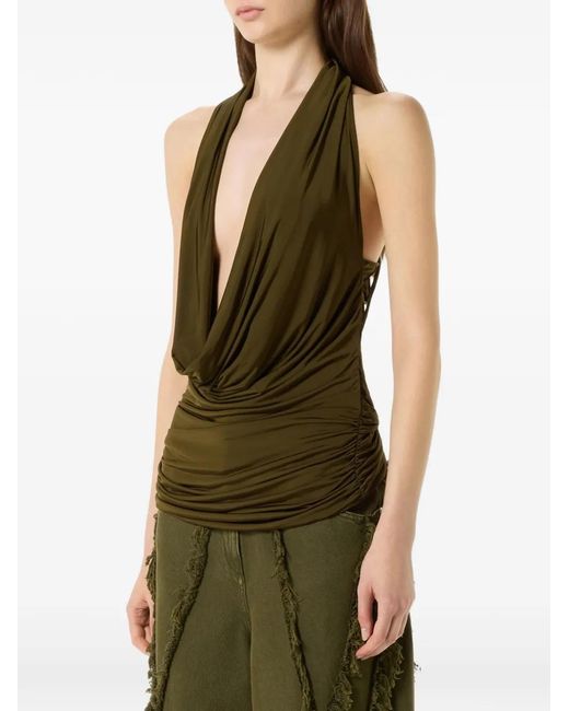 Blumarine Green Draped Top