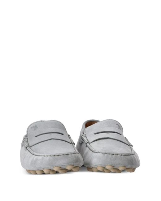 Tod's Gray Gommino Bubble Suede Driving Shoes for men
