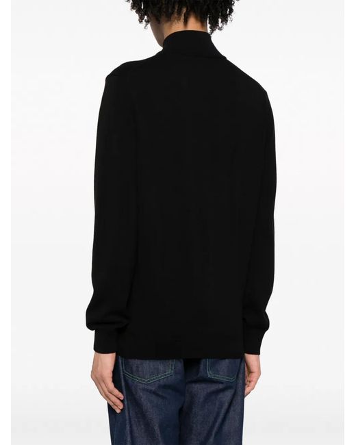 Lacoste Black Logo-Patch Zip-Up Cardigan for men
