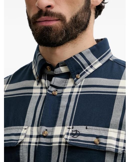 Fjallraven Blue Övik Lite Check-Pattern Shirt for men