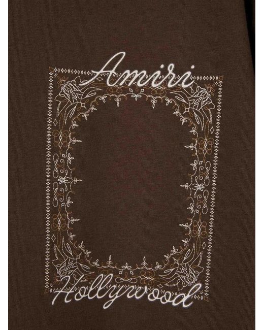 Amiri Brown Logo-Print Cotton T-Shirt for men