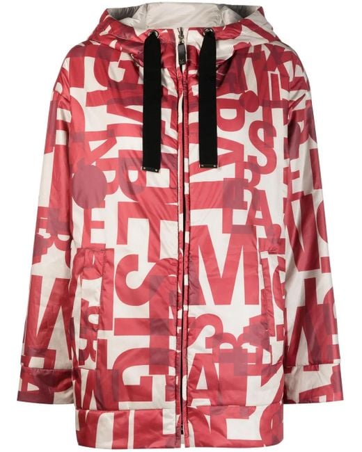 Max Mara Red Wendbarer Kapuzenmantel