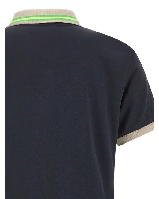 Peuterey Black Embroidered-Logo Piqué Polo Shirt for men
