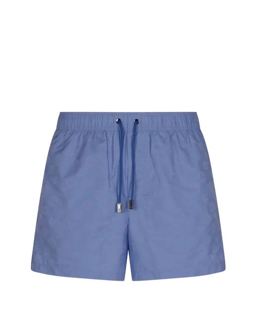 Giorgio Armani Blue Short De Bain À Ourlet Droit for men