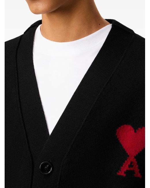 AMI Wollen Vest Met Logo in het Black