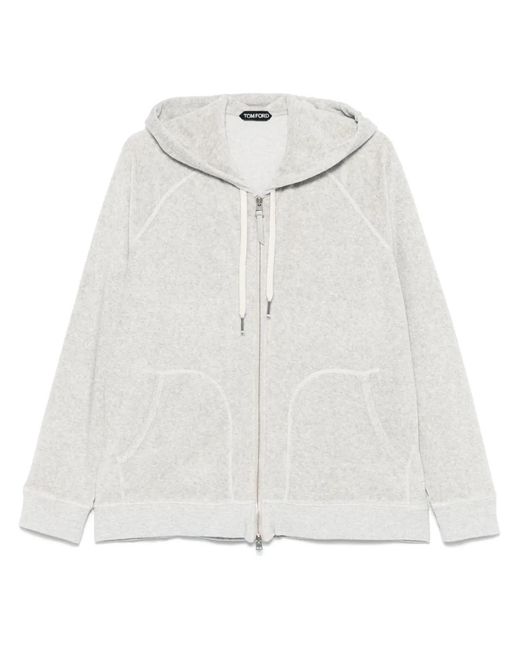 Tom Ford White Terry Hoodie for men