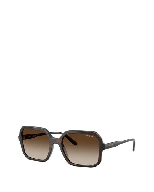 Vogue Brown Square-Frame Tortoiseshell-Pattern Sunglasses