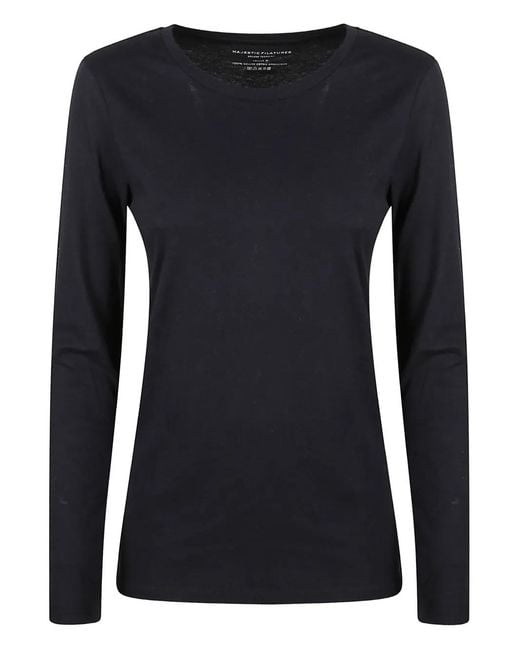 Majestic Filatures Black Long-Sleeve Top
