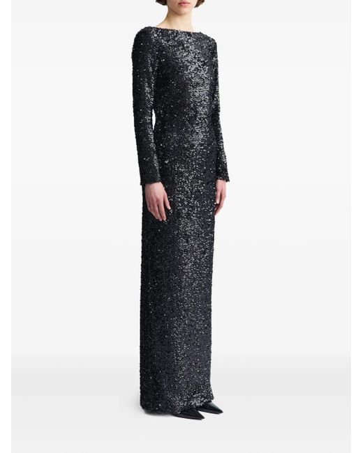 16Arlington Black Reta Sequinned Gown