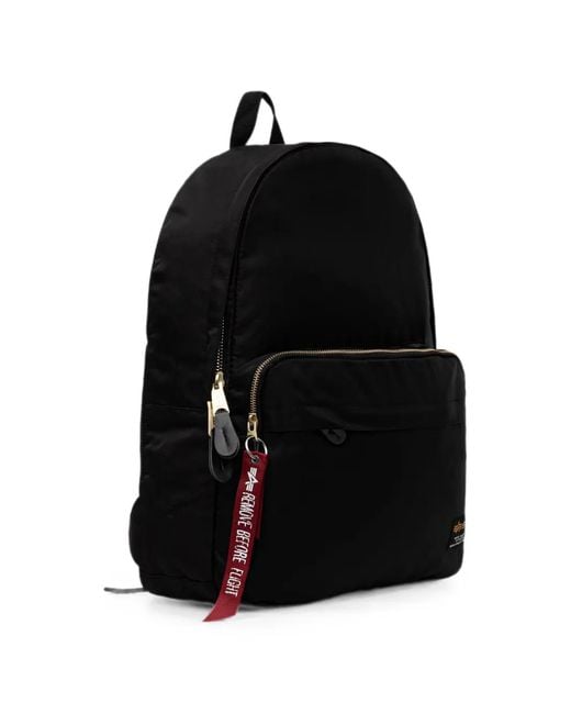 Alpha Industries Black Remove Before Flight Backpack