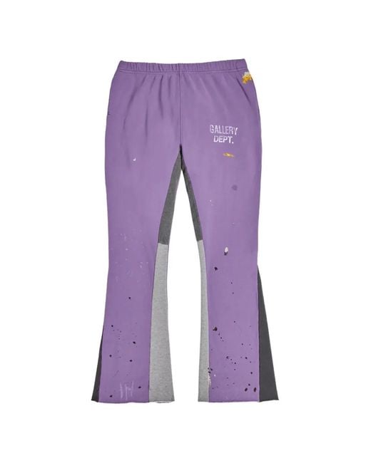 GALLERY DEPT. Purple Gd Logo Paint-Splatter Flared Track Pants for men