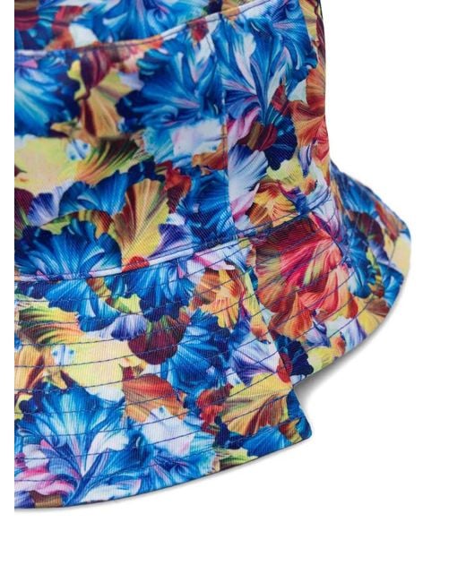 Kangol Blue Floral-Print Reversible Bucket Hat