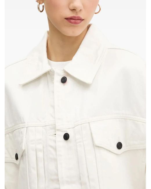 HUGO White Patch-Pocket Denim Jacket