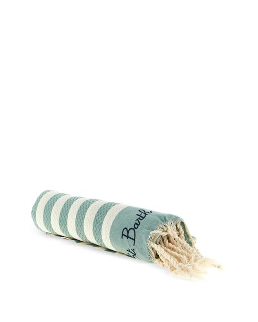 Mc2 Saint Barth Green Striped Beach Towel