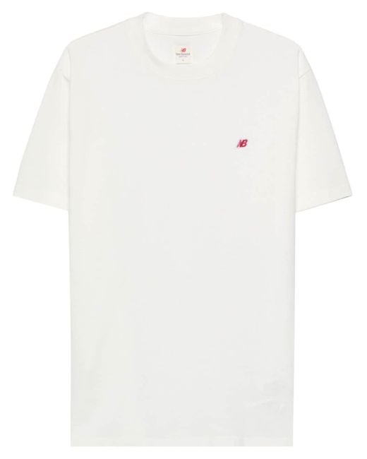 New Balance T-shirt Met Print in het White voor heren