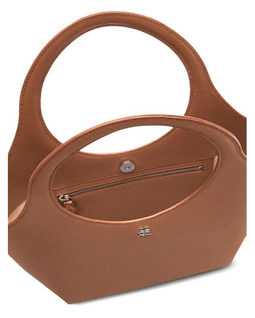 Courreges Brown Medium Holy Leather Tote Bag