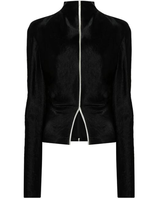 Nanushka Black High-Neck Draped Top
