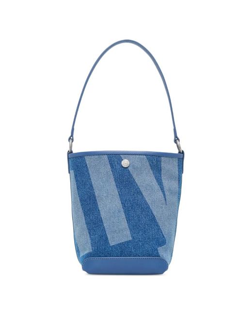 Rally Movement Blue Mini Rally The Bag Logo-Print Bucket Bag
