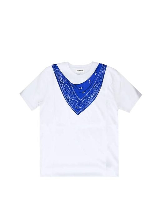 P.A.R.O.S.H. Blue T-Shirt À Imprimé Bandana