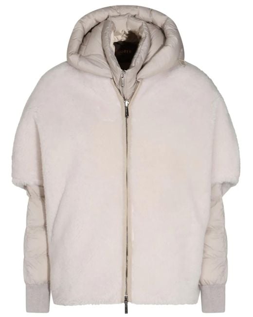 Moorer Natural Layered Puffer Jacket