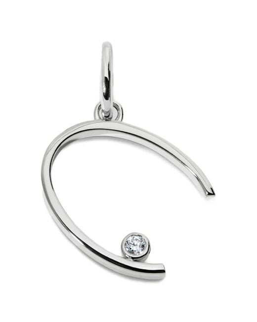 Monica Vinader Metallic Solitaire Diamond Initial Pendant