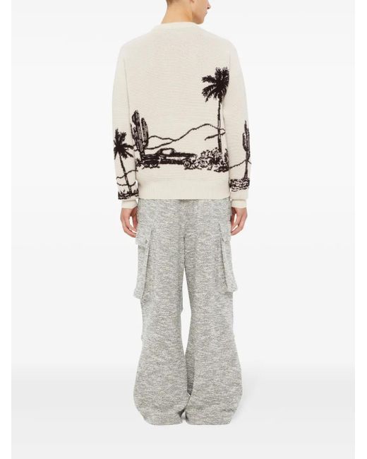 Alanui Natural Desert Print-Knitted Jumper for men