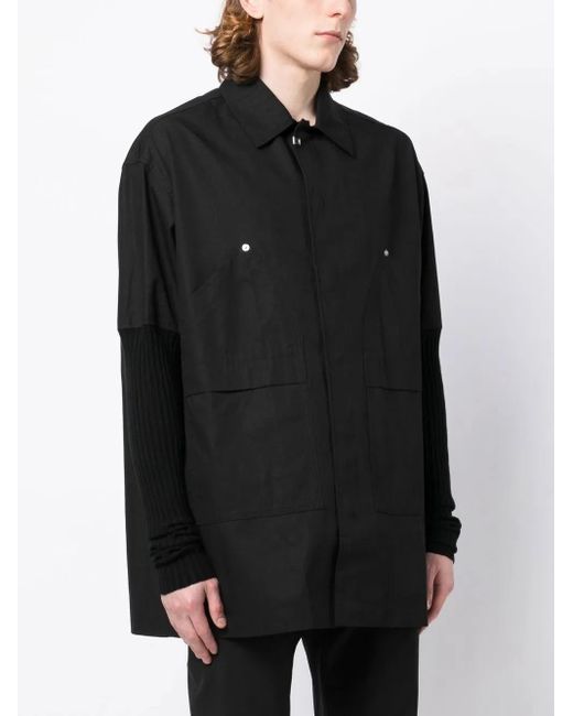 1017 ALYX 9SM Black Knitted Sleeves Shirt Jacket for men