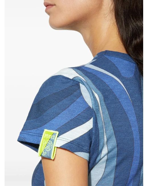 Emilio Pucci Blue Abstract-Print T-Shirt