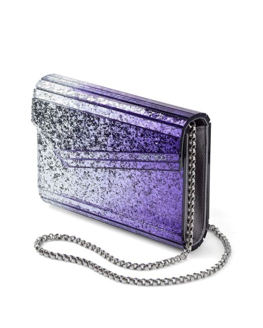 Jimmy Choo Purple Candy Glitter Clutch Bag