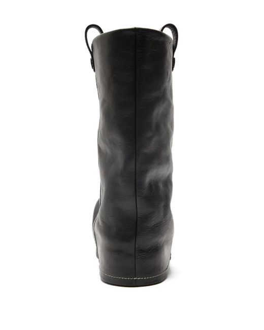 Acne Black Slouch Calf Leather Boots for men