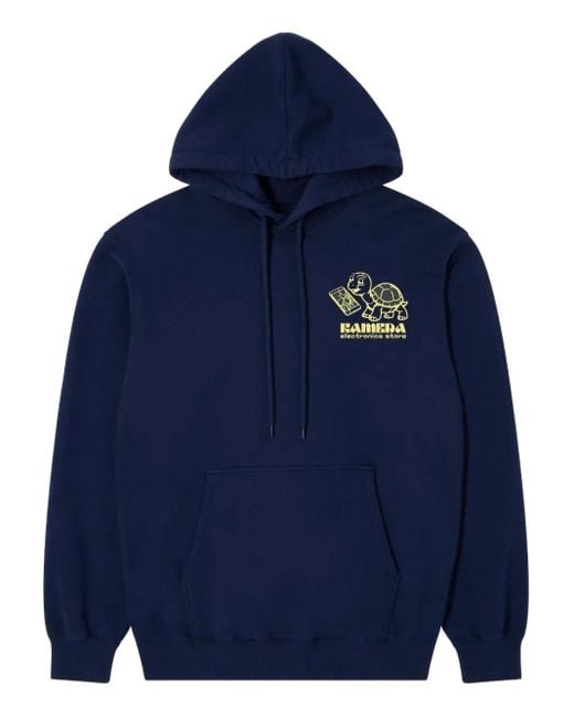 Edwin Blue Kamera Back-Print Hoodie for men