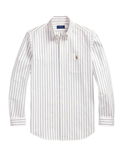 Polo Ralph Lauren Gestreept Oxford Overhemd in het White voor heren