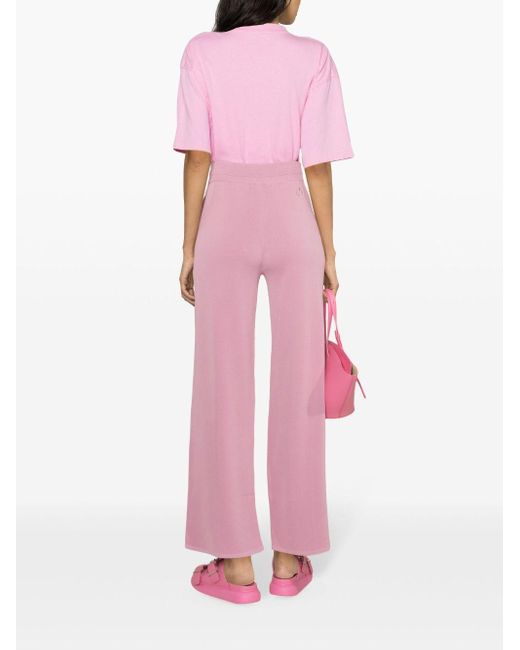 Pinko Pink Drawstring-wais Knitted Trousers