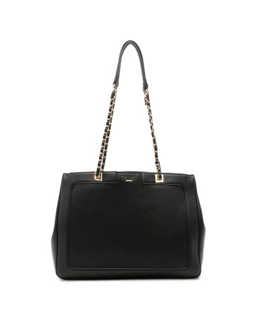 Twinset Black Chain-Strap Tote Bag