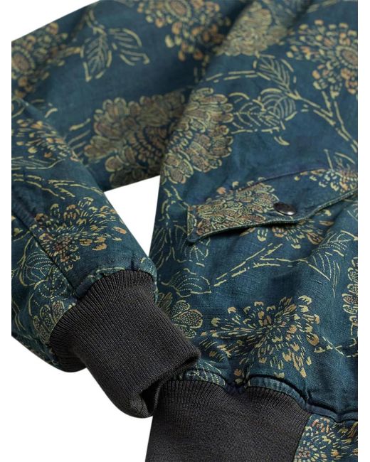 RRL Blue Floral Bomber Jacket
