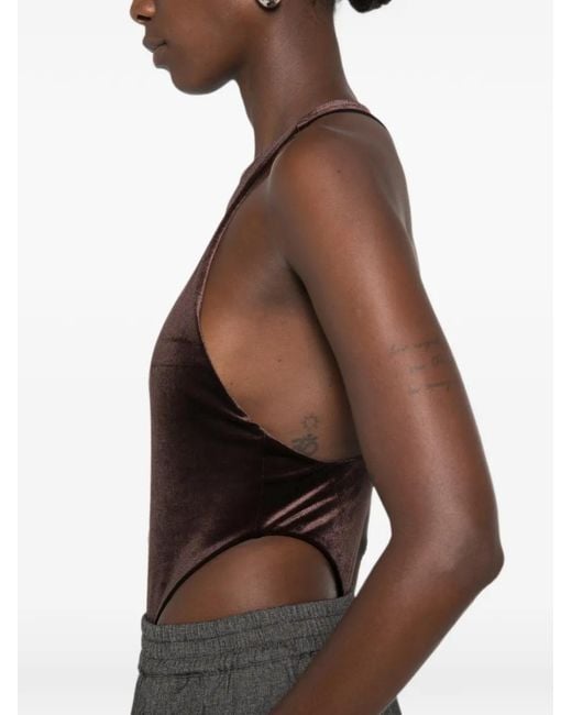 ANDAMANE Brown Fonda Halterneck Bodysuit