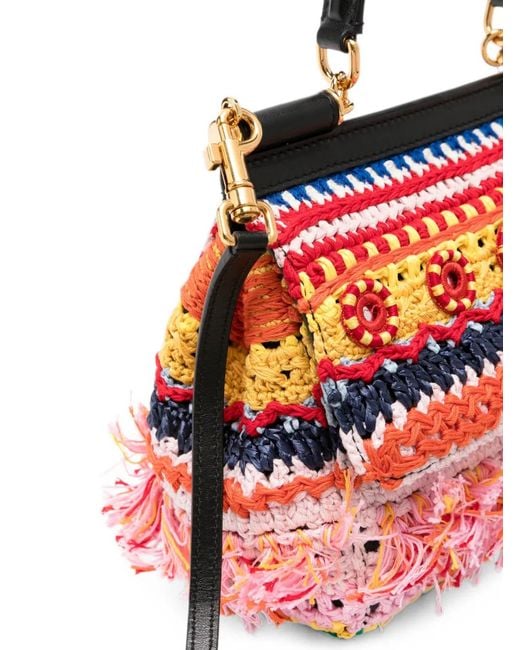 Dolce & Gabbana Red Sicily Carretto Top-Handle Bag