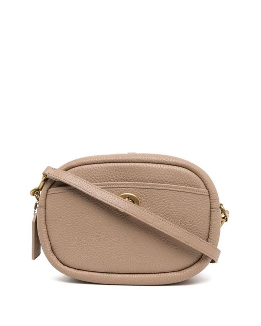 COACH Pebbled-leather Crossbody Camera Bag in Natural | Lyst