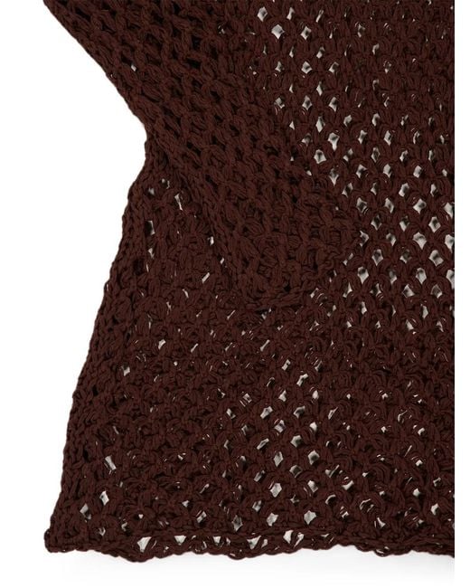Haight Black Flavia Open-Knit Boat-Neck Mini Dress