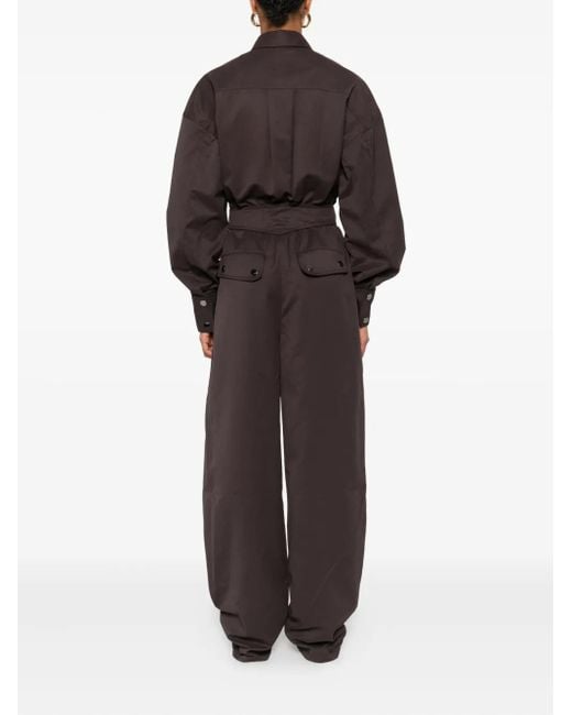 ANDAMANE Brown Vania Cargo Belted Jumpsuit