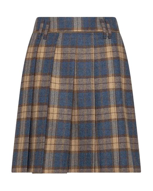 Seventy Gray Plaid-Pattern Pleated Skirt