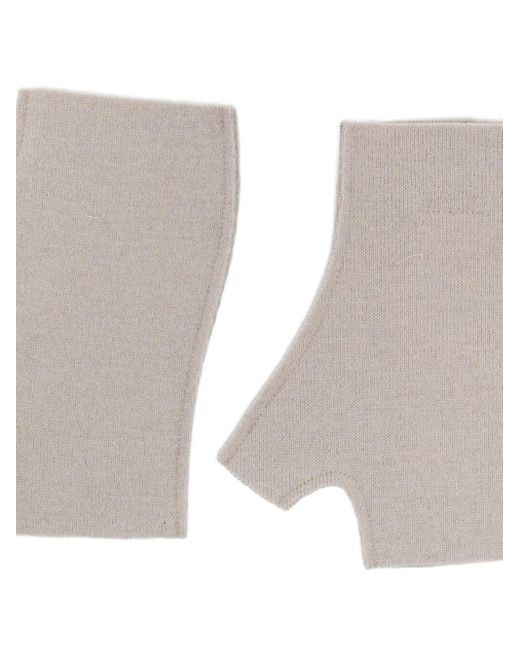 Barena White Logo-Patch Gloves for men