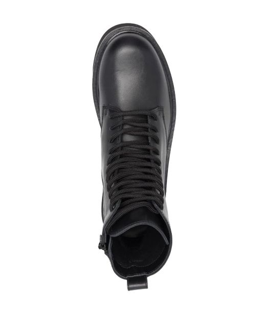 Furla Black Lace-Up Leather Boots