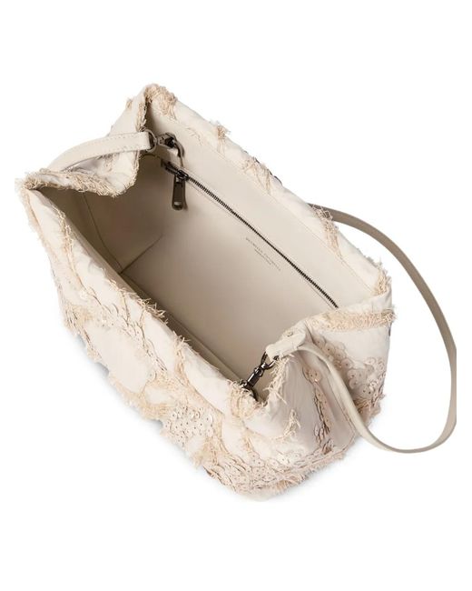 Brunello Cucinelli Natural Silk Organza Clutch Bag